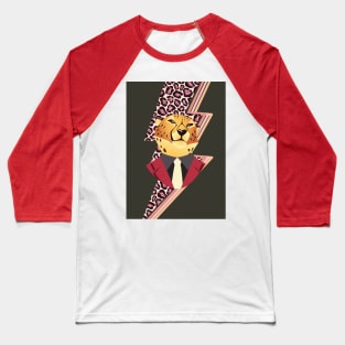 Leopard portrait with leopard pattern lightning Baseball T-Shirt